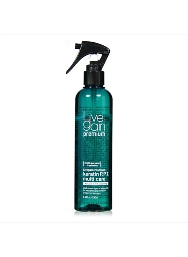 Livegain Premium Keratin PPT Multi Care 8.44 fl.oz - Before & After Treatment- Best for Colored & Perm Hair - Moisturizer & Detangler