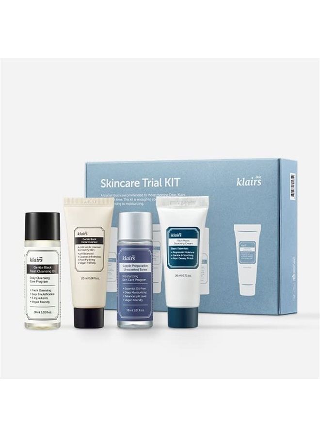 [DearKlairs] Skincare Trial Kits, 4 minis, cleansing oil, cleanser, toner, cream, Travel must haves