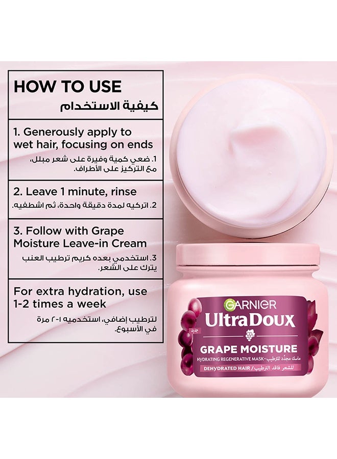 Ultra Doux Grape Moisture - Hydrating Regenerative Mask for Dehydrated Hair - 340ml - image 5