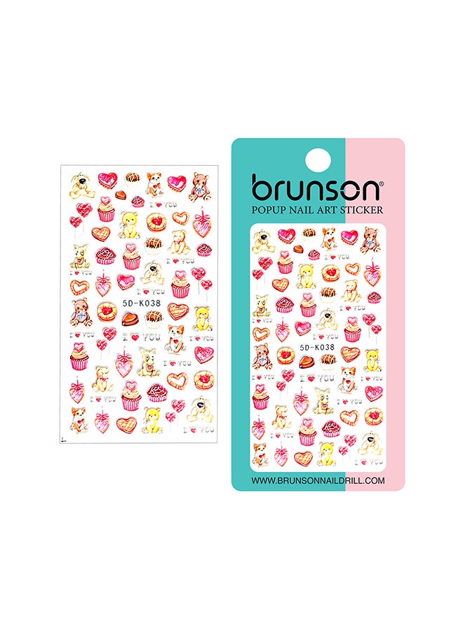 5D Flower Decals Exquisite Self Adhesive Nail Art Decoration Stickers 5D-k038