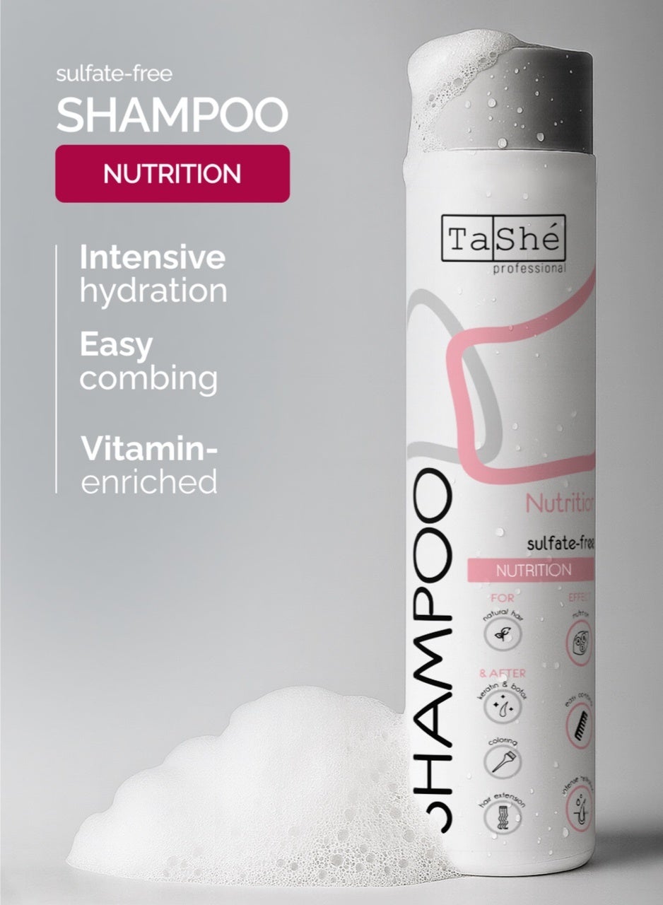 Flario Sulfate‑Free Nutrition Shampoo 300 ml – Nourishes & Moisturizes Hair, Combats Dry Scalp, Easy Combing, All Hair Types