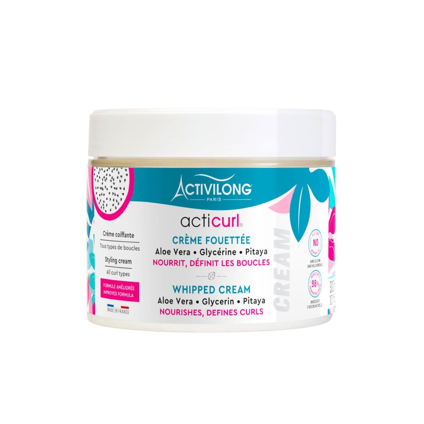 Activilong Acticurl Curl Whipped Cream â€“ Define, Hydrate, and Style Your Curls Effortlessly â€“ Infused with Dragon Fruit and Aloe Vera â€“ Nutrition, Hydration, and Hold for Bouncy Curls â€“ 300 ml.