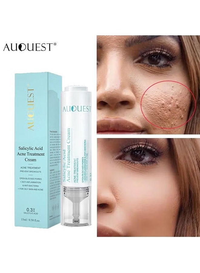 Salicylic Acid Acne Face Cream Whitening Facial Treatment Hyaluronic Acid Black Dots Remove Skin Care Beauty Health Repairing Skin Base Essence 15ml