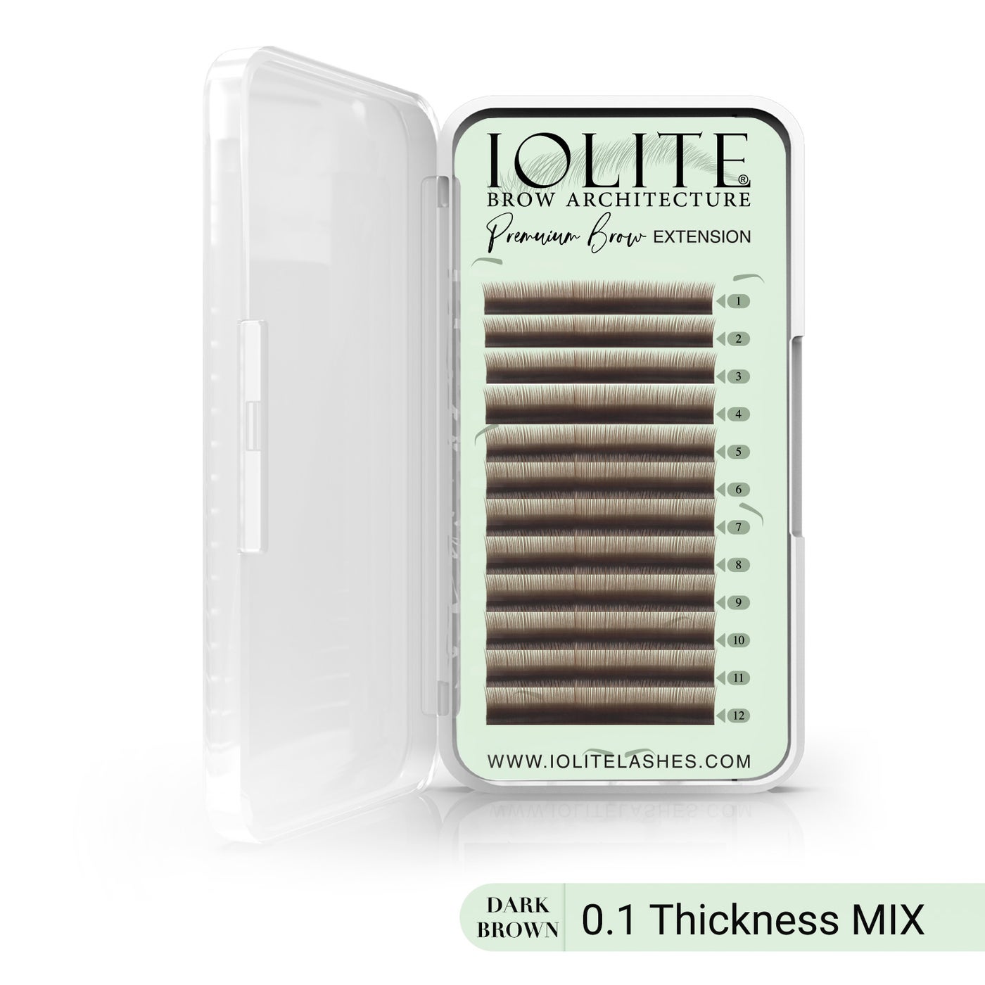 Premium Eyebrow Extension Brow Natural False Eyebrows in Tray - Brow Extension 0.10T Thickness ; Length - 8mm, 9mm, Mix - Dark Brown - Mix