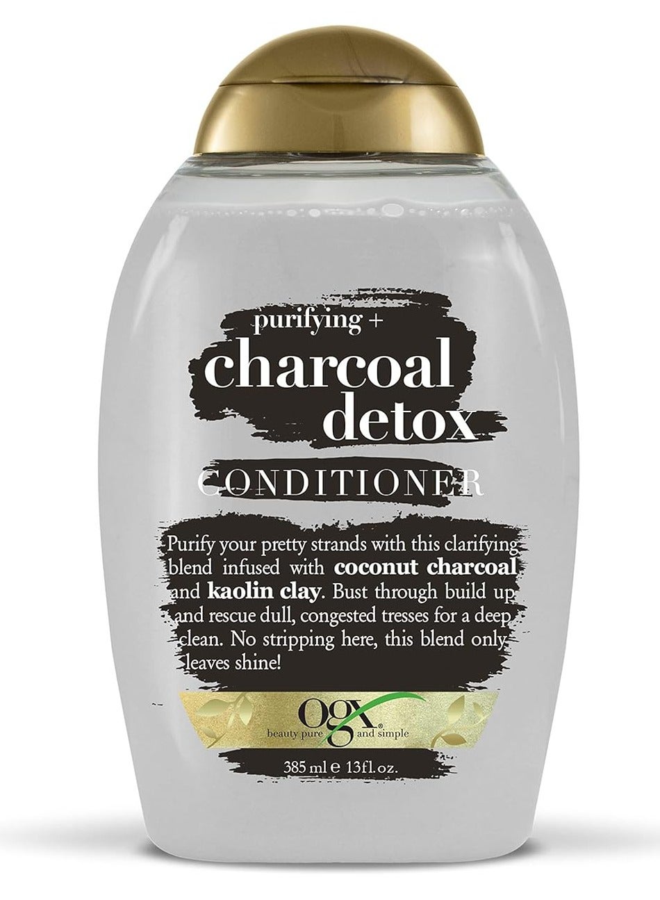 Purifying + Charcoal Detox Conditioner | Coconut Charcoal & Kaolin Clay | For Dry, Color Treated, Greasy, Oily, Curly hair 385ml