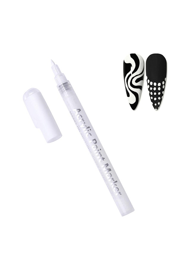 Acrylic Paint Markers Pens  for Nails Painting Wood Fabric Card Paper Ceramic & Glass Paint Marker  APM(White)