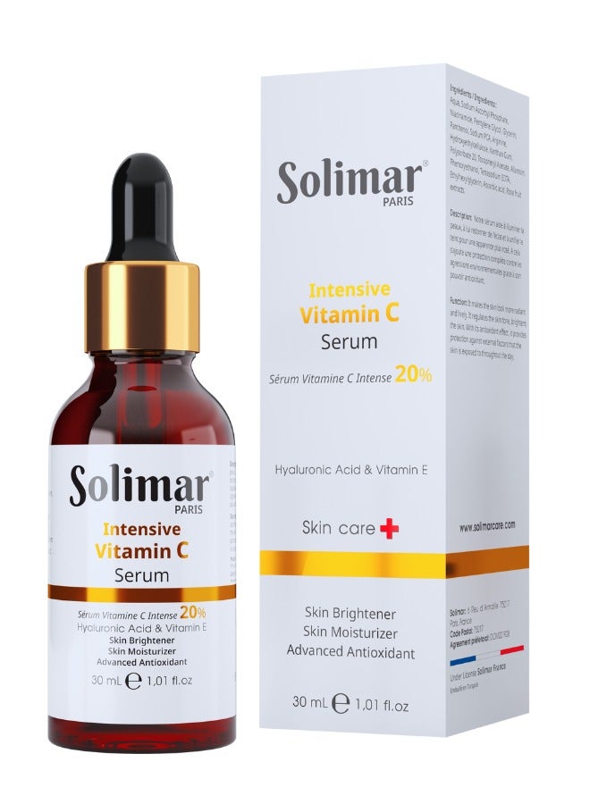 Intensive Vitamin C Serum 30ml – 20% Triple-Action Formula to Reduce Dark Spots, Brighten & Even Skin Tone for Radiant, Youthful-Looking Skin