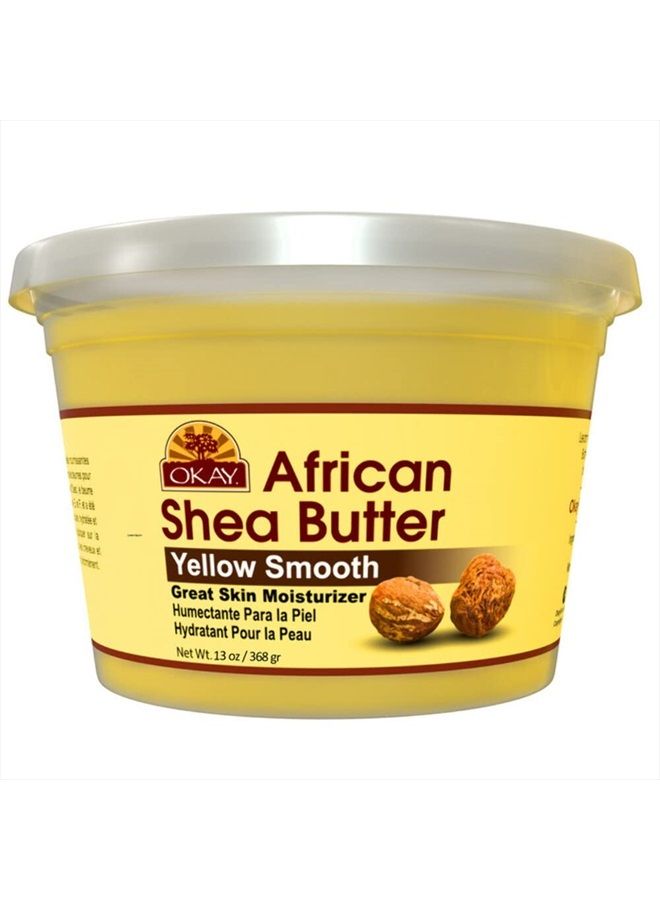 Smooth All Natural,100% Pure Unrefined Daily Skin Moisturizer For Skin & Hair Yellow, Shea Butter, 13 oz