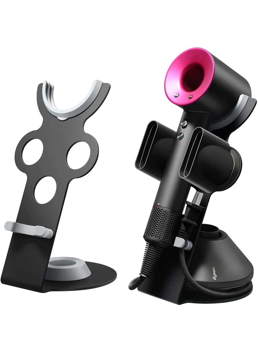 YOUWE7 Hair Dryer Stand Compatible for Dyson Supersonic Hair Dryer, Accessory Organizer for Dyson Blow Dryer, Attachments Counter Storage Rack, Organizer for Dyson Hair Dryer, Diffuser, Nozzle holder