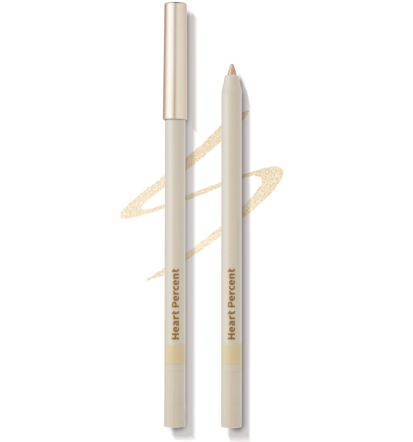 Heart Percent Dote On Mood Gel Eyeliner Pencil â€“ Long-Lasting Waterproof Smudge Proof Smooth Retractable, Aegyo Sal Makeup, Under Eye Highlighter with Built-In Sharpener, #05. Light Gold