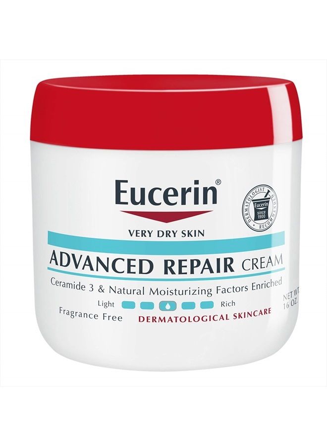 Advanced Repair Body Cream, Fragrance Free Body Cream for Dry Skin, 16 Oz Jar