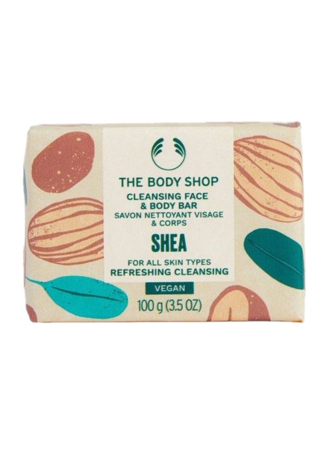 Shea Cleansing Face & Body Bar – Multi-Purpose Soap Bar with Shea Butter | Gently Cleanses Face & Body, Leaves Skin Soft, Smooth & Refreshed | Nutty, Comforting Scent | Suitable for All Skin Types, 100g