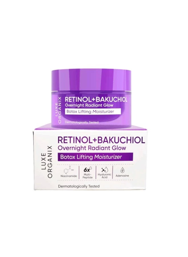 Luxe Organix Retinol + Bakuchiol Overnight Radiant Glow Botox Lifting Moisturizer 50gram