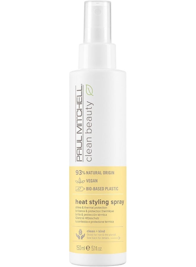 Clean Beauty Heat Styling Spray - Vegan Heat Protection Spray for All Hair Types, Protective Heat Spray for Light Hold 150ml