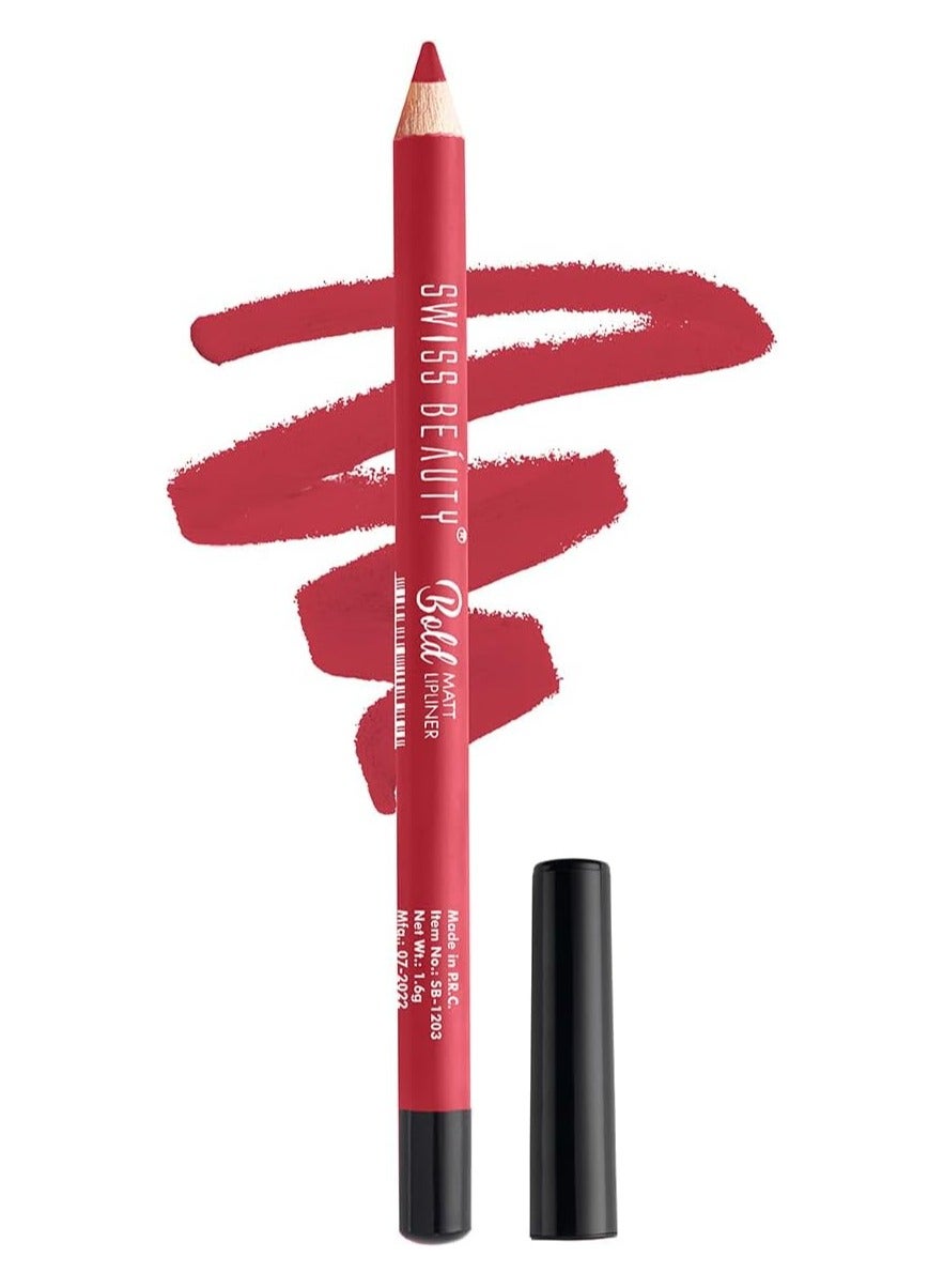 Swiss Beauty Bold Matt Lip Liner | Long-lasting | Matte Finish | Non-drying | Fruit Punch Shade-04, 1.6gm