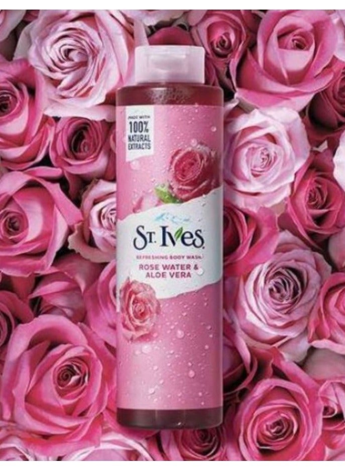 Refreshing Cleanser Rose Water Aloe Vera Body Wash Shower gel For Women 650ml