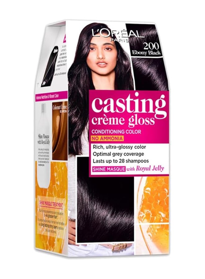 Casting Crème Gloss No Ammonia Hair Color For Shiny Hair 200 Deep Black Packaging May Vary
