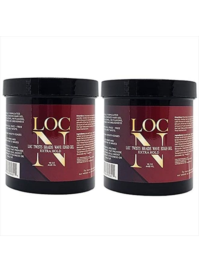 LOC N EDGE GEL EXTRA HOLD 16 Oz."Pack of 2"