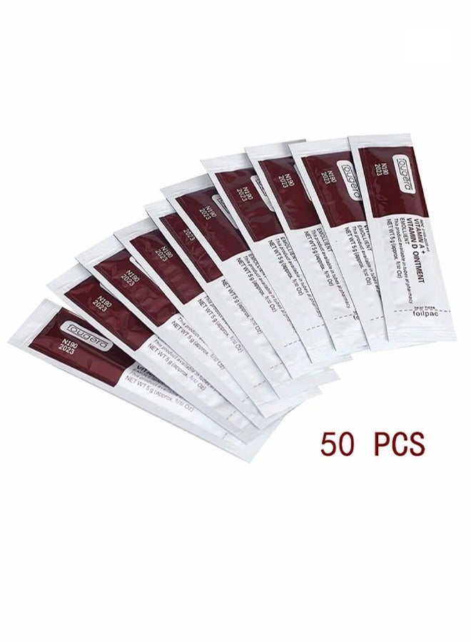 Tattoo Scar Repair Gel, 50Pcs Microblading Aftercare Ointment Vitamin A and D Anti-Inflammatory Anti Scar Tattoo Aftercare Cream for Makeup Microblading and Tattoo Healing Art Tattoo Supplies