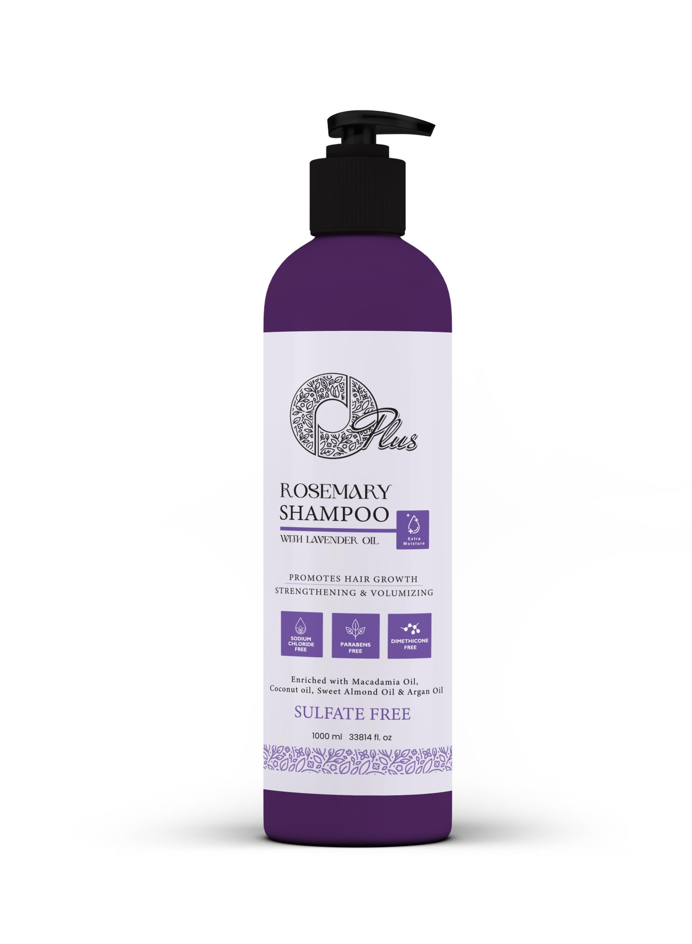 OPlus Rosemary & Lavender Sulfate-Free Shampoo 1000ml - Hair Growth Formula