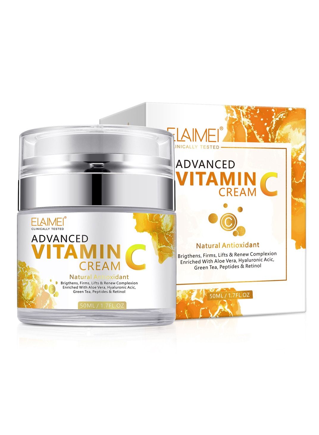 Advanced Vitamin C Facial Cream 50ml Enriched with Natural Antioxidants Niacinamide Vitamin C and Retinol Brightens Firms Lifts & Renew Complexion for Men & Women
