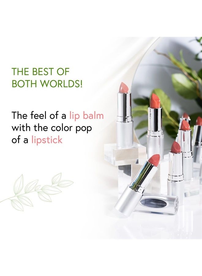 Truly Natural Long Lasting Lipstick, San Francisco (slight shimmer, cross of pink & peach) Naturally Hydrating & Nourishing - Vegan, Gluten Free & Cruelty Free, 0.13 oz / 3.8 g