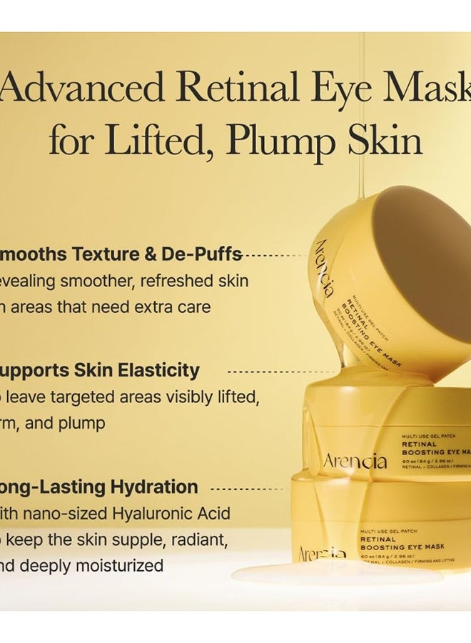 Retinal Boosting Eye Mask, Hydrogel Under Eye Patches with Peptides for Dark Circles, Puffiness, Fine Lines, 60 Patches - image 4