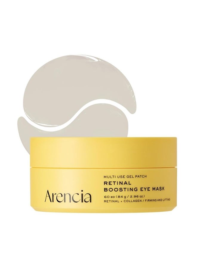 Retinal Boosting Eye Mask, Hydrogel Under Eye Patches with Peptides for Dark Circles, Puffiness, Fine Lines, 60 Patches