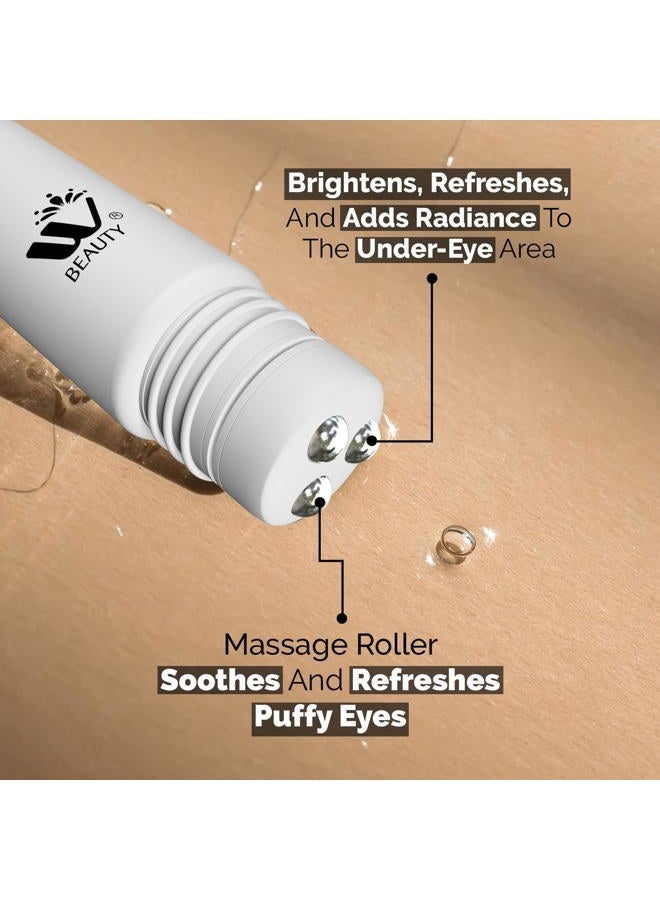Eye Cream with Metal Roller | Anti-Aging Eye Treatment for Dark Circles, Puffiness & Wrinkles | Hyaluronic Acid, Retinol & Niacinamide | Hydrating & Cooling Under Eye Cream | 20ml