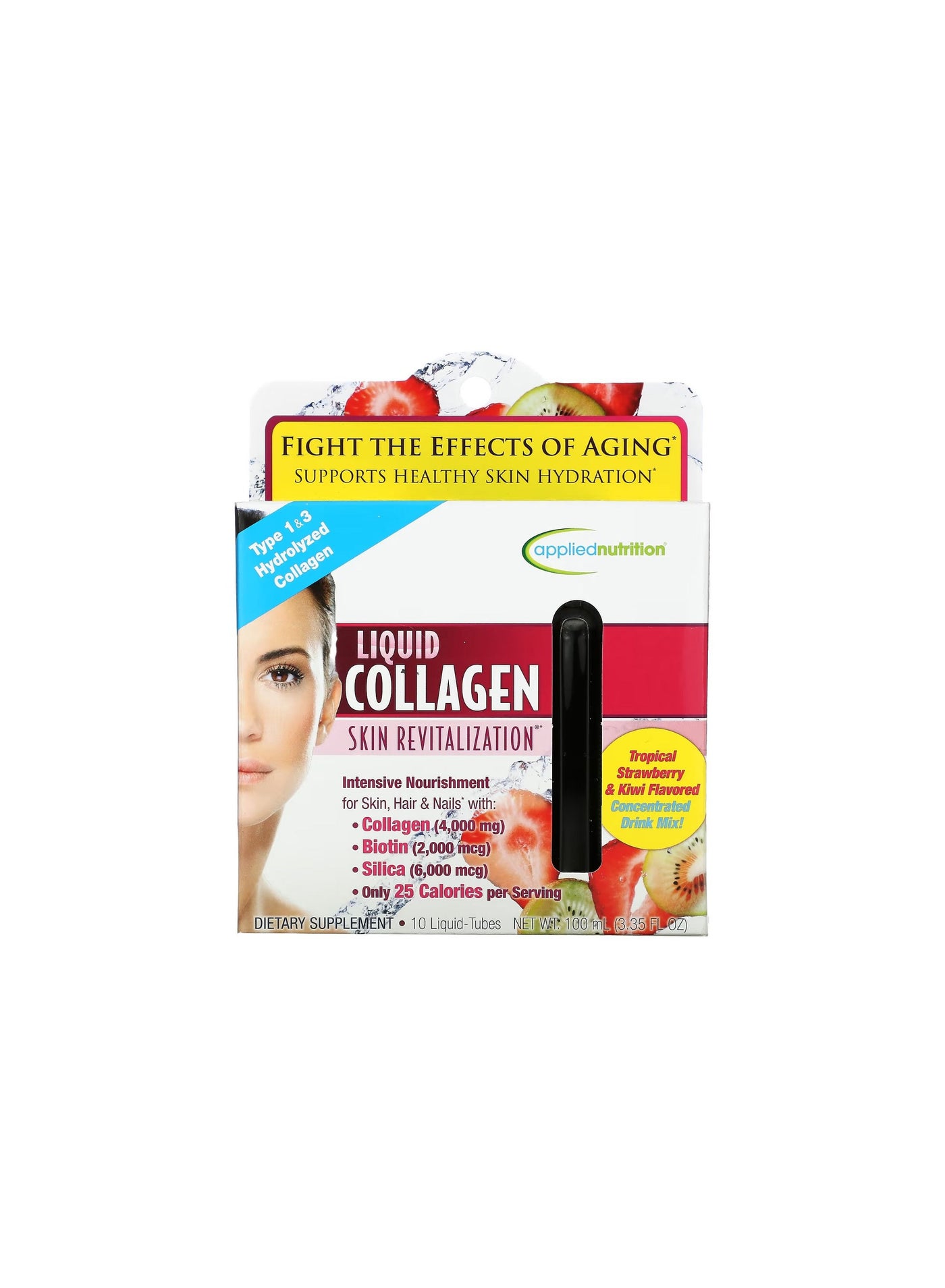 Skin Revitalization Liquid Collagen Tropical Strawberry & Kiwi 10 Liquid Ampoules 10ml Each