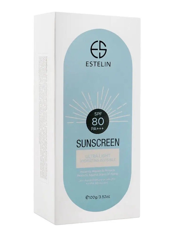 ESTELIN ULTRA-LIGHT Hydrating Invisible Sunscreen SPF 80+ 100g