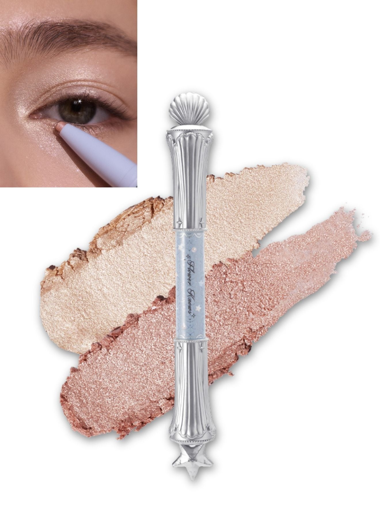 Shell's Jewel Dual-Ended Highlighting Stick – Buildable Glow & Long-Lasting Shine - 01 Vanilla White