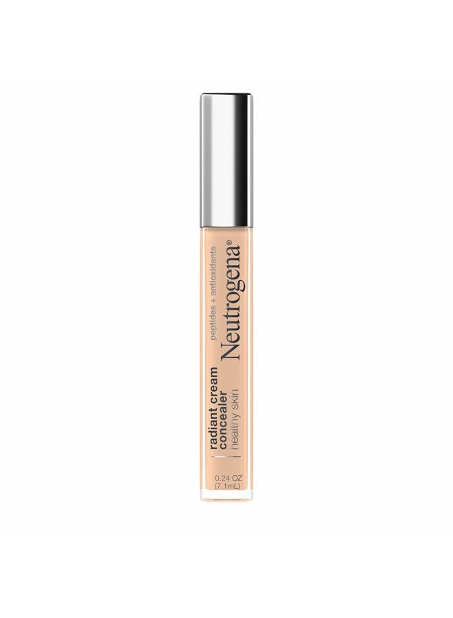 Healthy Skin Radiant Brightening Cream Concealer with Peptides & Vitamin E Antioxidant, Lightweight Perfecting Concealer Cream, Non-Comedogenic, Ecru Light 02 with cool undertones, 0.24 oz