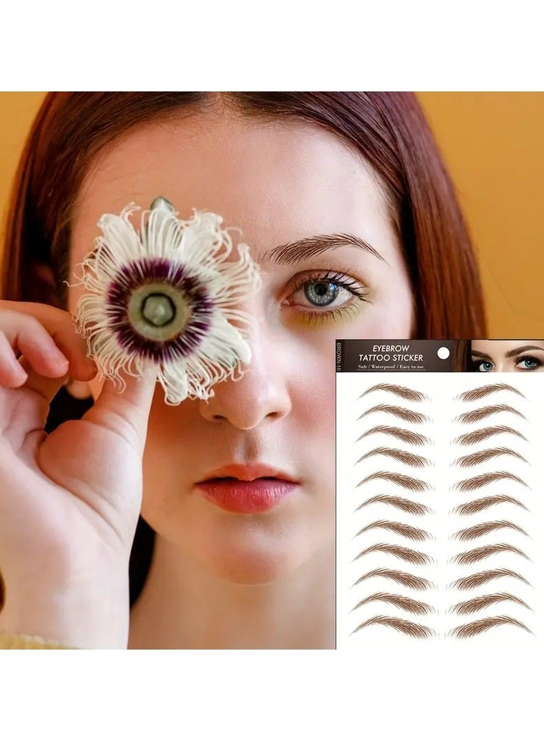 Eyebrow Tattoo Sticker 1 Sheet Long Lasting Waterproof Simulation Makeup Cosmetic