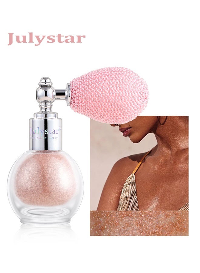 Fairy Highlight Body Spray 04, Facial Contouring Fine Shimmering Liquid Highlighter, Long-Lasting Sweatproof Stage Makeup Glitter Highlighter Powder Body Spray - 3.5G