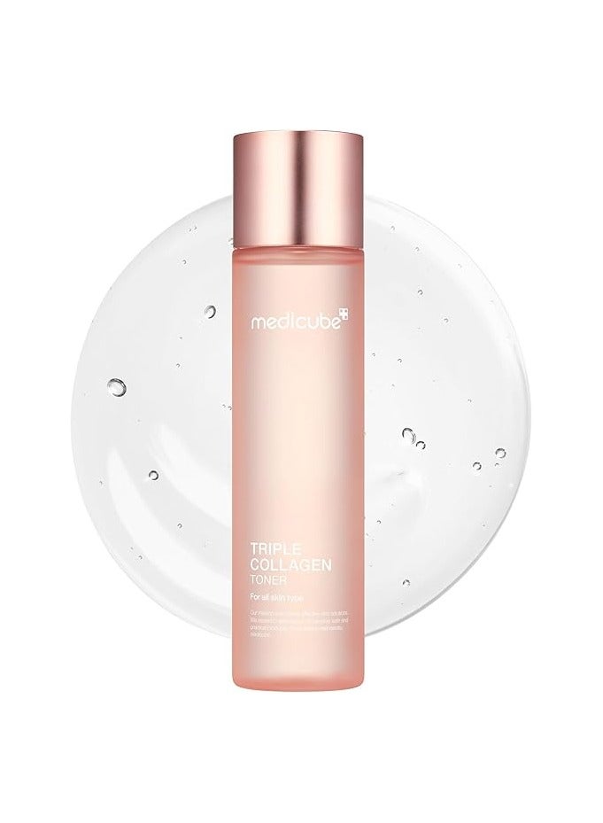 medicube Triple Collagen Toner - Hydrolyzed, Atelo, & Soluble Collagen for Deep Hydration & Plump Skin - Fast-Absorbing Formula for All-Day Suppleness, Korean Skincare (4.73 fl.oz.)