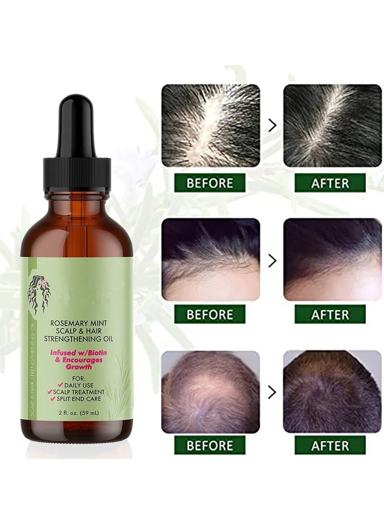 Rosemary Oil for Hair Growth, Rosemary Essential Oil, Nourishes Scalp, Strengthens Hair and Stimulates Hair Growth for Women Men