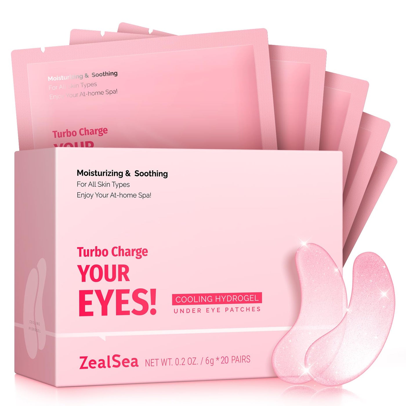 ZealSea Under Eye Patches for Puffy Eyes and Dark Circles, Collagen Under Eye Mask for Dark Circles and Puffiness, Travel Essentials, Eye Gel Pads for Spa Party, Self Care Gifts for Women, 20 Pairs