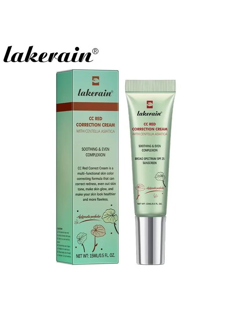 Color Correcting CC Cream, Women's CC Red Correct with Centella, Boost Radiance, Refine Skin Texture, Plump, Softer & Hydrated Skin, Multi-Purpose Skin Tone Adjusting CC Cream Full Coverage(Blue)