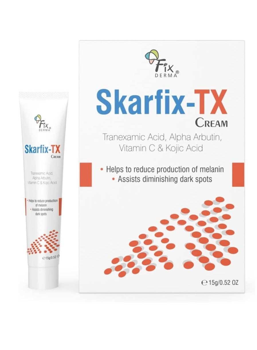 Fixderma 10% Tranexamic Acid + 2% Kojic Acid + 1% Arbutin SKARFIX -TX Face Cream | Pigmentation Removal Cream | Uneven Skin Tone, Reduces Dark Spots and Blemishes - 15 gm