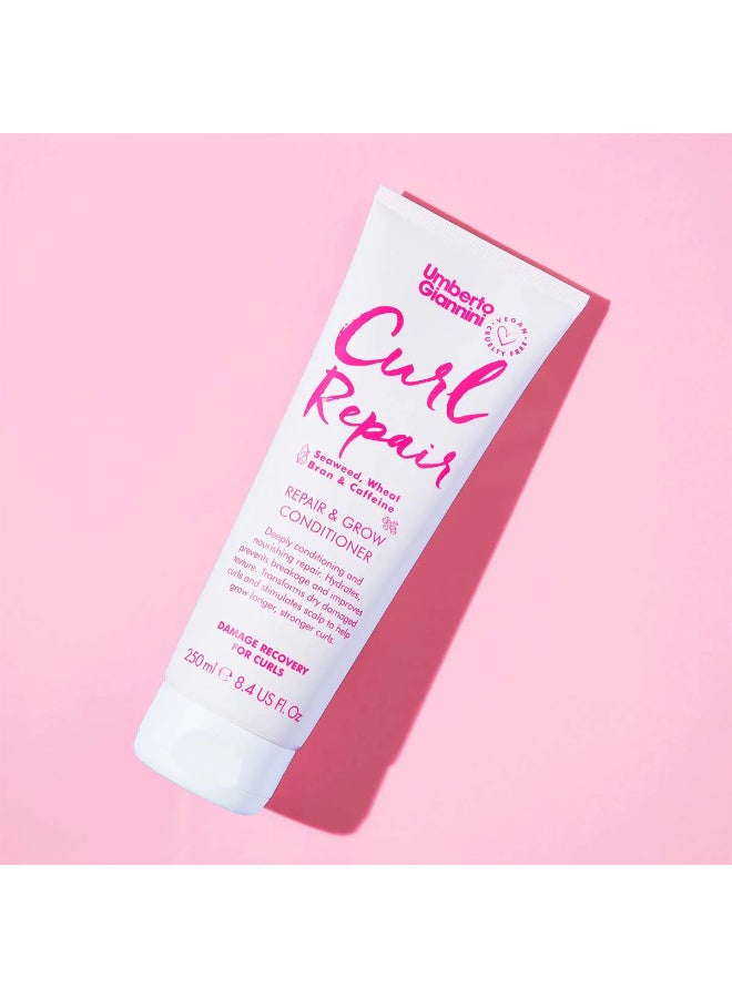 Umberto Giannini Curl Repair Conditioner 250ml – Deep Moisture for Brittle Curls, Coconut Oil & Shea, Detangling Balm for Hair Breakage Relief 250ml - image 2