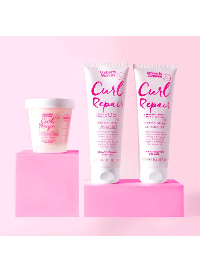 Umberto Giannini Curl Repair Conditioner 250ml – Deep Moisture for Brittle Curls, Coconut Oil & Shea, Detangling Balm for Hair Breakage Relief 250ml - image 3