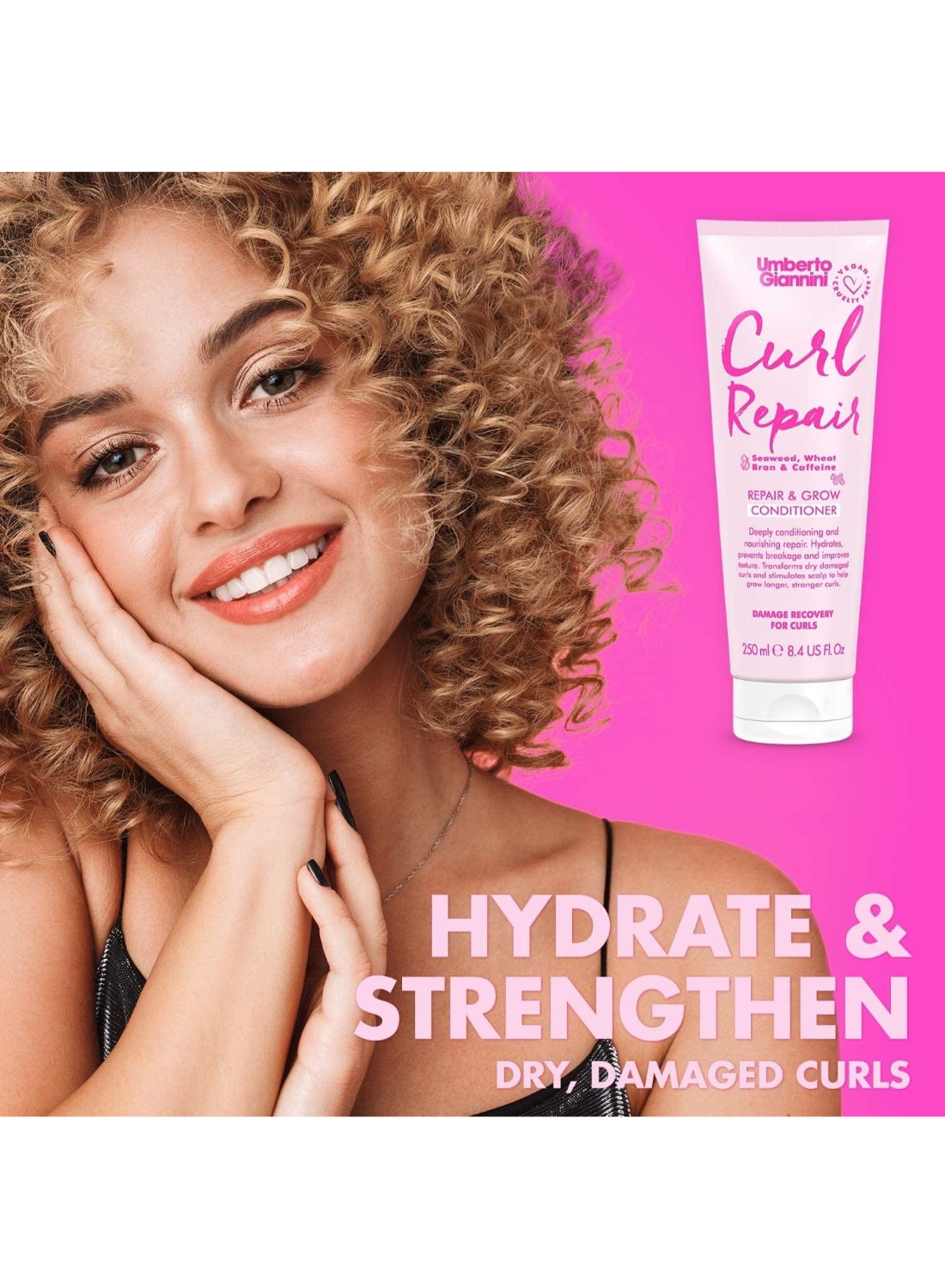 Umberto Giannini Curl Repair Conditioner 250ml – Deep Moisture for Brittle Curls, Coconut Oil & Shea, Detangling Balm for Hair Breakage Relief 250ml - image 7