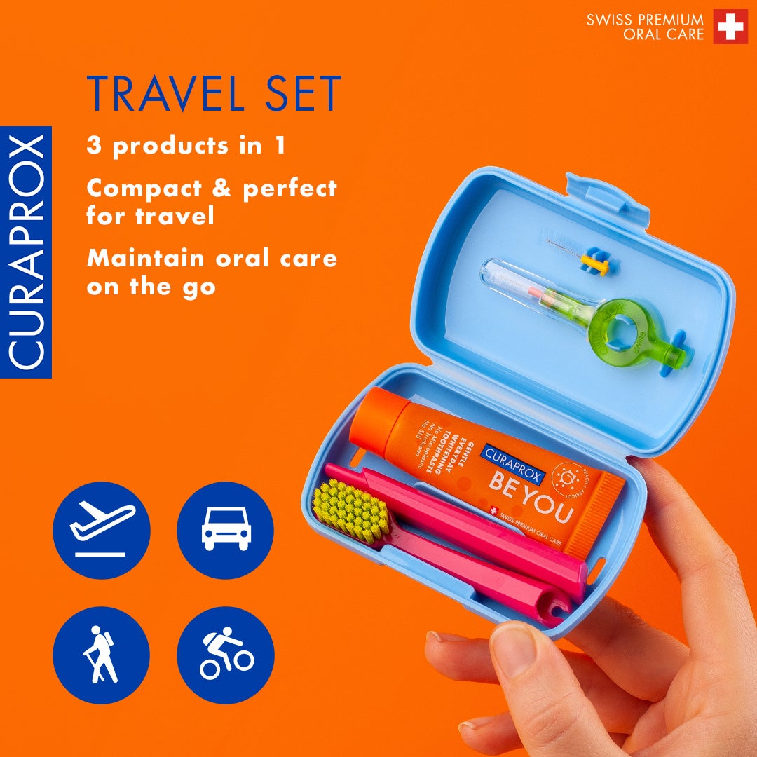 Travel Set Blue I Includes CS 5460 Travel Toothbrush, 10ml Be You Toothpaste, CPS Prime 07 & 09 Interdental Brushes I Compact Oral Care Kit for On-the-Go - image 3