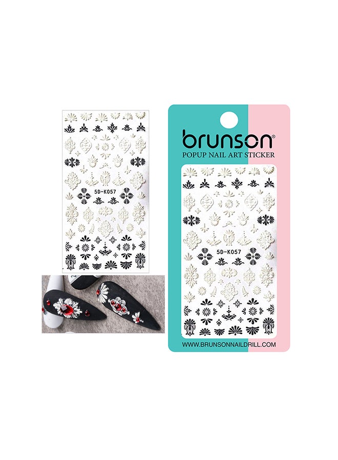 5D Flower Decals Exquisite Self Adhesive Nail Art Decoration Stickers 5D-k057