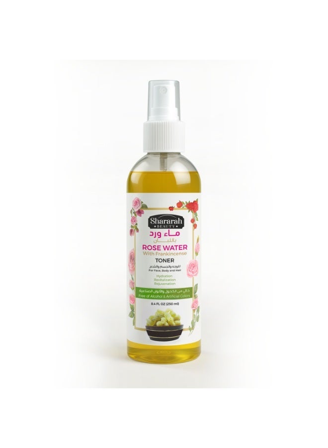 ICAN Shararah Beauty Rose Water with Frankincense Face Toner Spray 250 ML | Alcohol-Free Hydrating & Refreshing Facial Toner