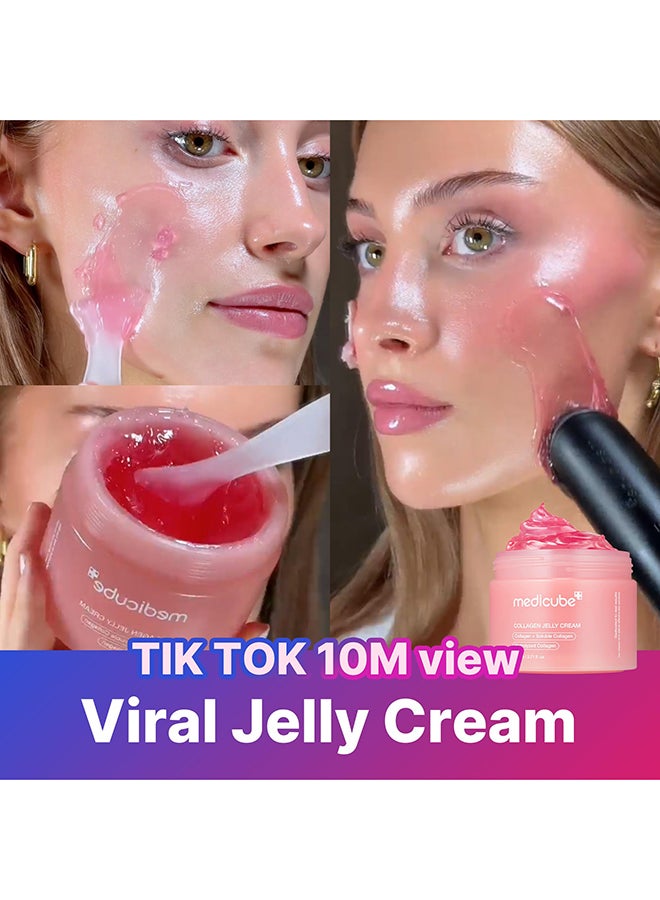 Pack Of 2 Collagen Jelly Cream- Niacinamide And Freeze-Dried Hydrolyzed Collagen - Boosts Skin'S Barrier Hydration And Gives 24H Glow And Lifted Look - No Artificial Color, Korean Skincare (3.71 Fl.Oz.) - image 5