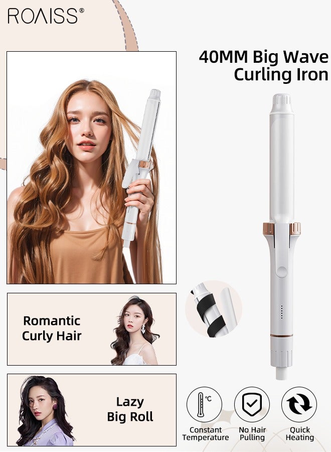 40MM Big Wave Curling Iron, 6-speed Temperature Adjustment, Fast Heating Hair Care Ceramic Hair Curler for Shiny Curls, Intelligent Power off, Suitable for Medium and Long Hair