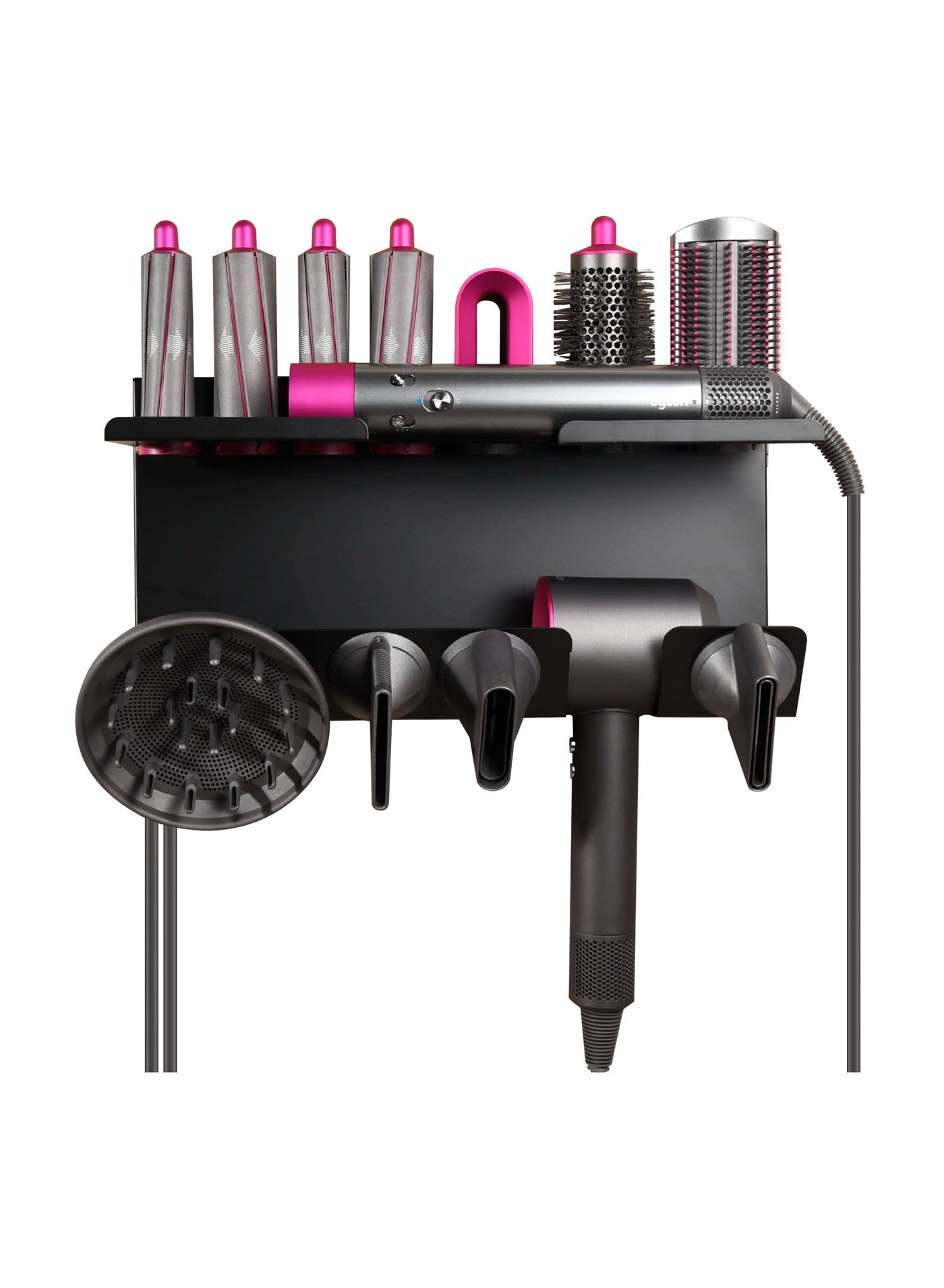 Hair Dryer Holder for Dyson Supersonic, Magnetic Bracket Stand Storage Curling Iron Accessories Wall Mount Organizer with Screw/Adhesive, Non-Slip Eva Protector for Dyson Dryer Diffuser, Nozzle