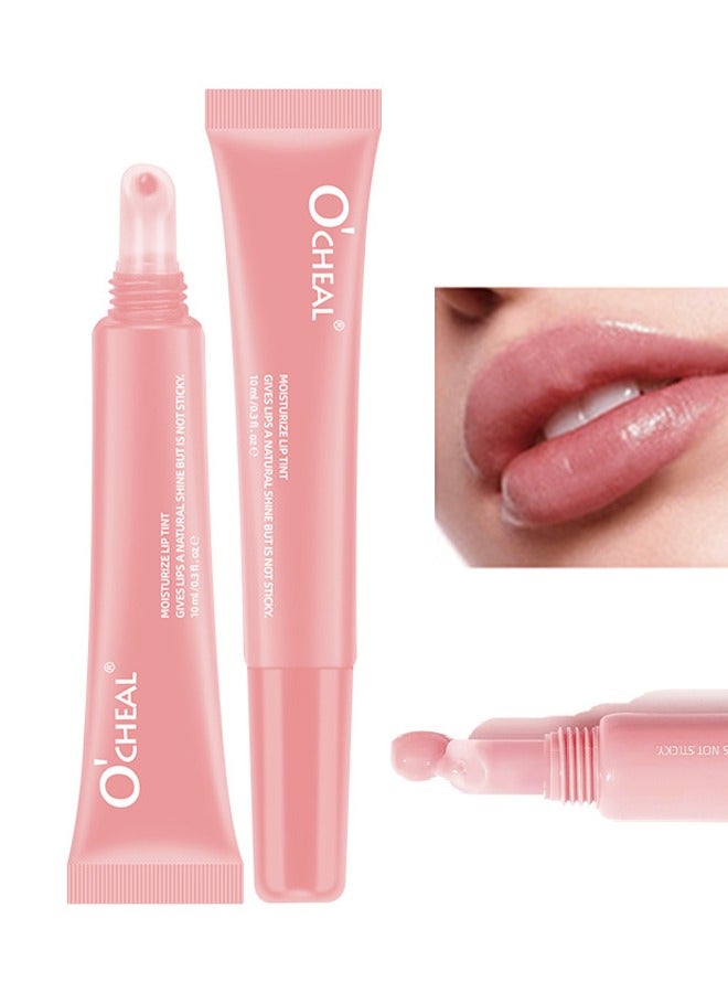 Moisturize Lip Tint - Nude Lip Gloss Hydrating Smooth Gloss Tinted Lip Balm Transparent Lip Care Reduce Drying Moisturize Long Lasting Nourishing Non Sticky Fresh Texture & Dry Lips Care Plumper #01
